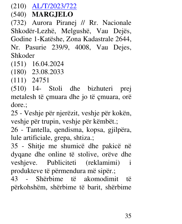 Zëri i markës MARGJELO në buletin