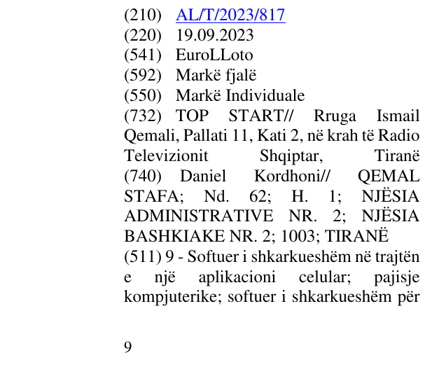 Zëri i markës EuroLLoto në buletin