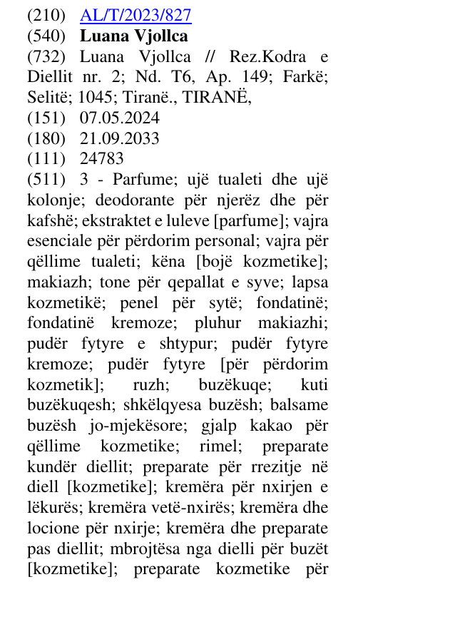 Zëri i markës Luana Vjollca në buletin