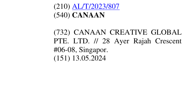 Zëri i markës CANAAN në buletin