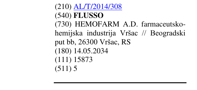 Zëri i markës FLUSSO në buletin