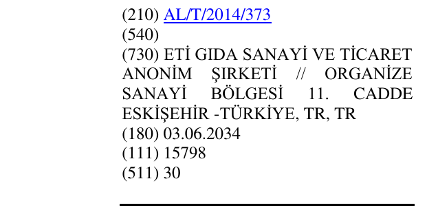 Zëri i markës AL/T/2014/373 në buletin