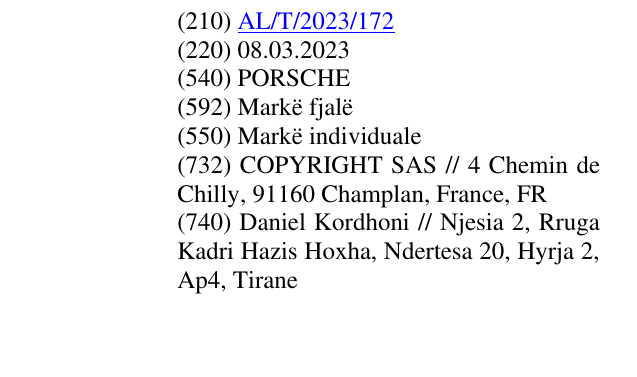 Zëri i markës PORSCHE në buletin