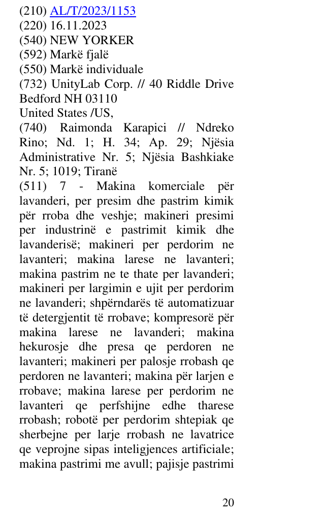 Zëri i markës NEW YORKER në buletin