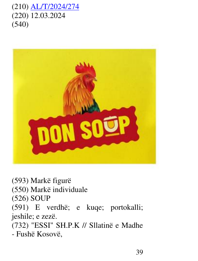 Zëri i markës SOUP në buletin