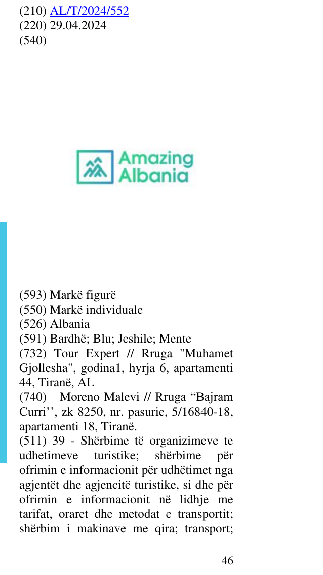 Zëri i markës Albania në buletin
