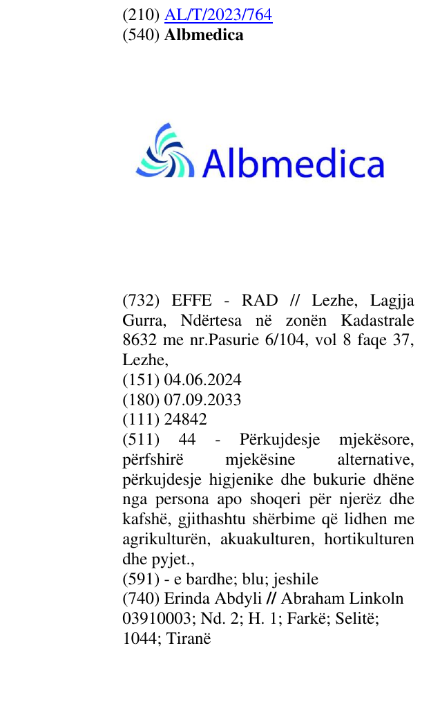 Zëri i markës Albmedica në buletin