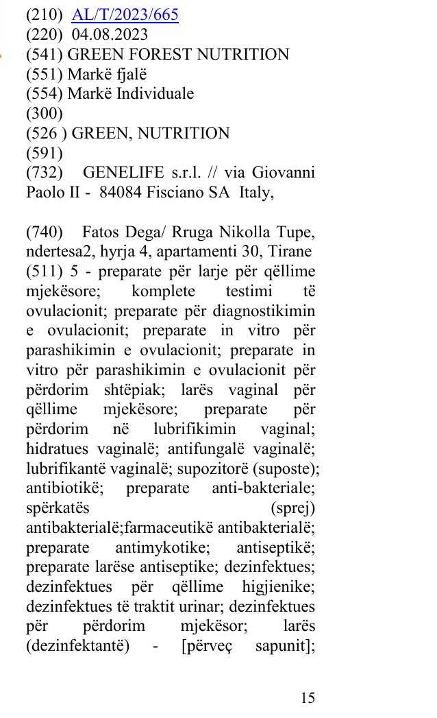 Zëri i markës GREEN,NUTRITION në buletin