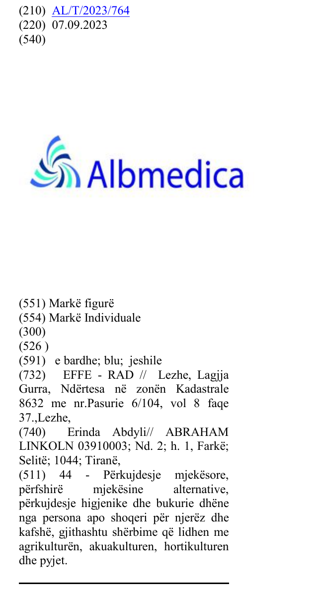Zëri i markës Albmedica në buletin