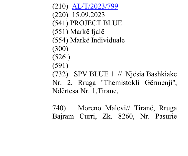 Zëri i markës PROJECT BLUE në buletin