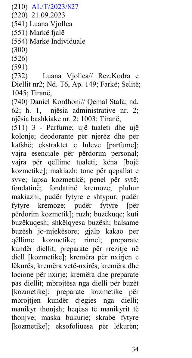 Zëri i markës Luana Vjollca në buletin