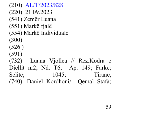 Zëri i markës Zemër Luana në buletin