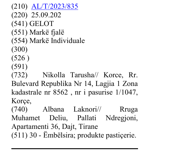 Zëri i markës GELOT në buletin