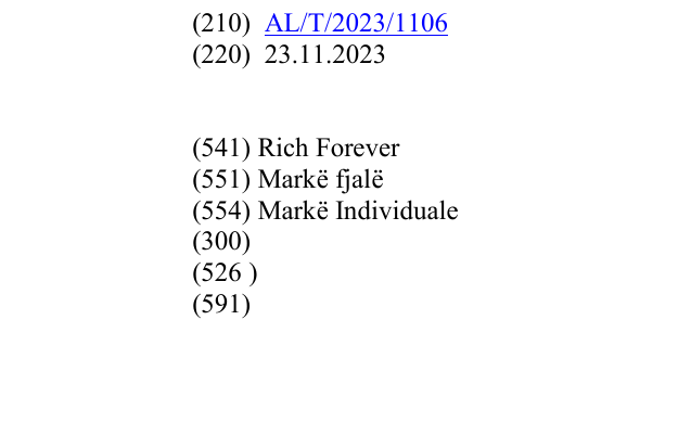 Zëri i markës Rich Forever në buletin
