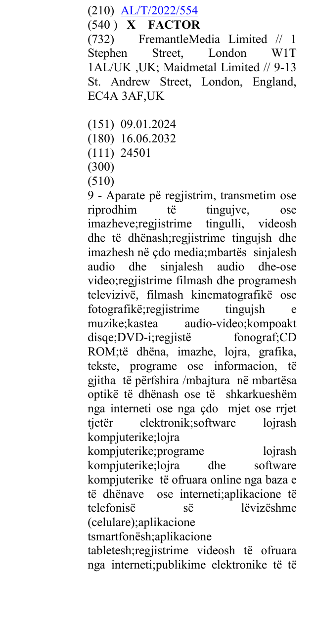 Zëri i markës XFACTOR në buletin