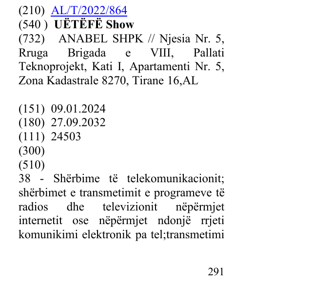 Zëri i markës UËTËFËShow në buletin