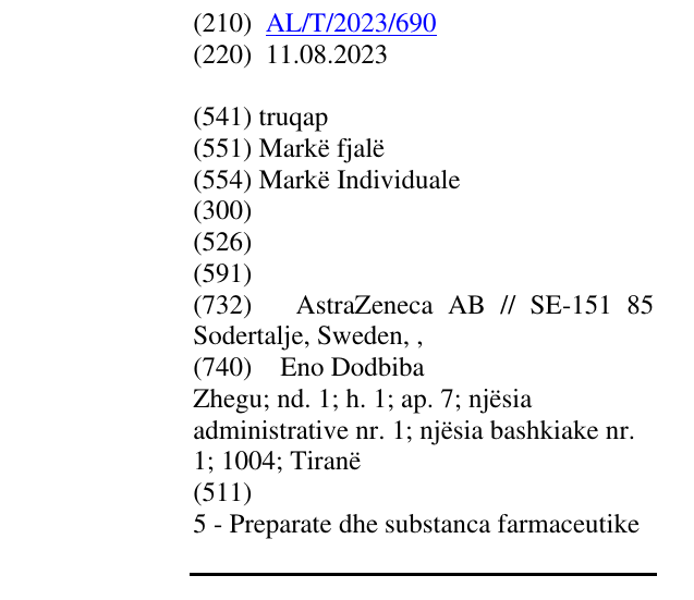 Zëri i markës truqap në buletin