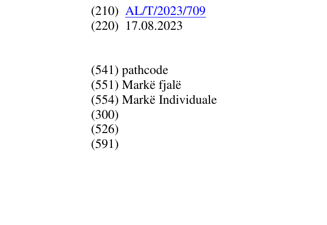 Zëri i markës pathcode në buletin