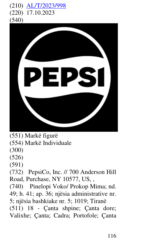 Zëri i markës PEPSI në buletin
