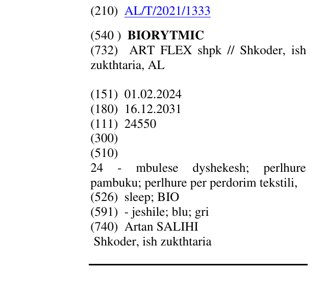 Zëri i markës BIORYTMIC në buletin