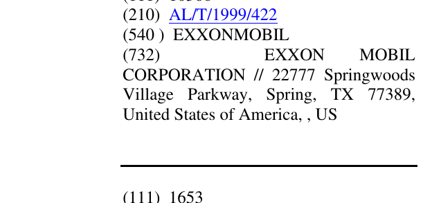 Zëri i markës EXXONMOBIL në buletin
