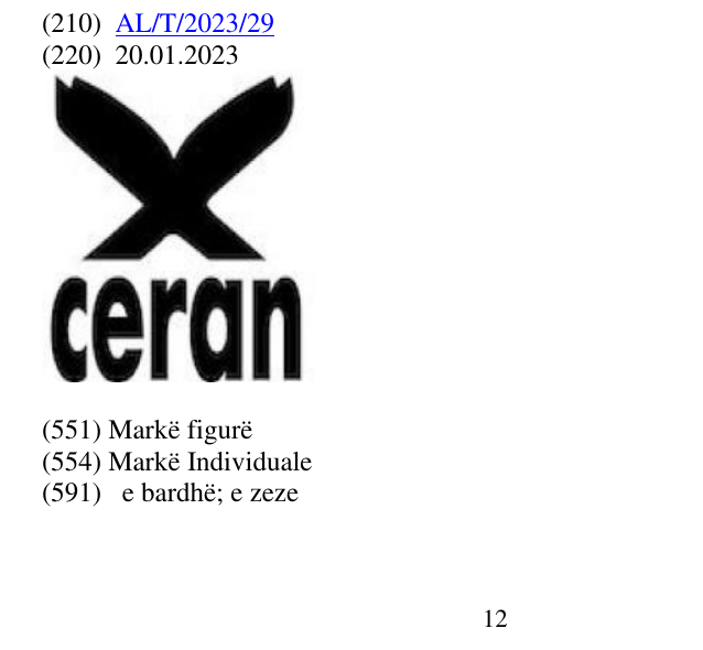 Zëri i markës ceran në buletin