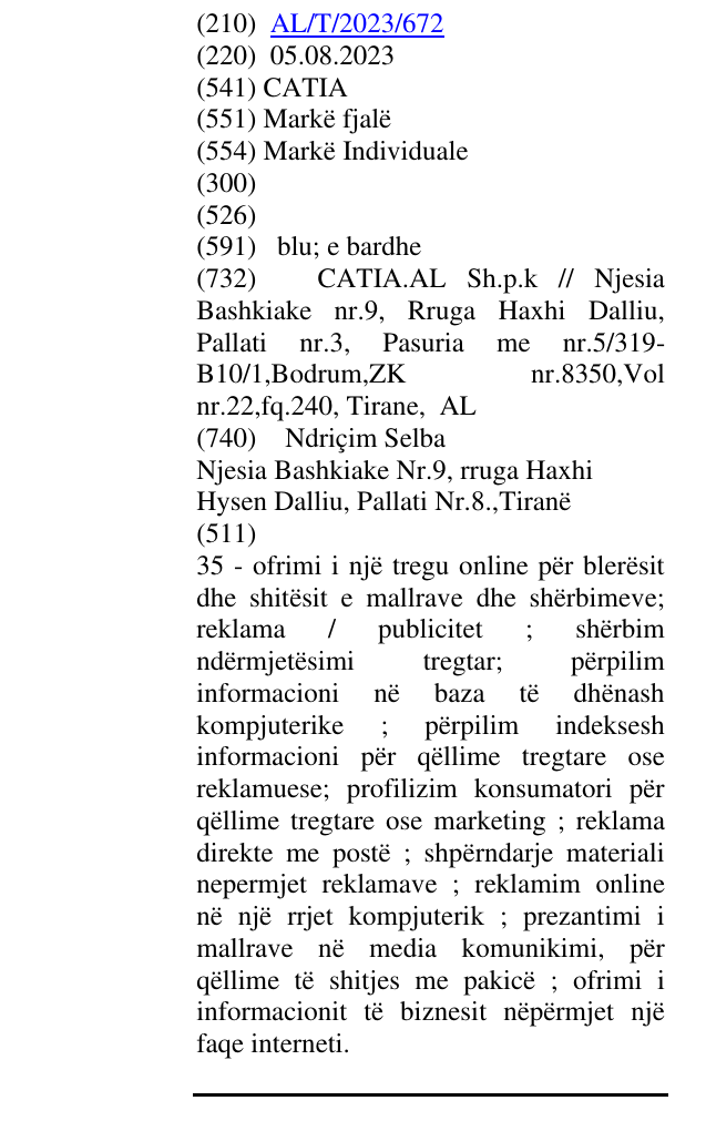 Zëri i markës CATIA në buletin