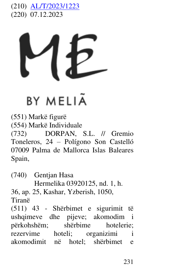 Zëri i markës ME BY MELIÃ në buletin