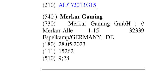 Zëri i markës Merkur Gaming në buletin