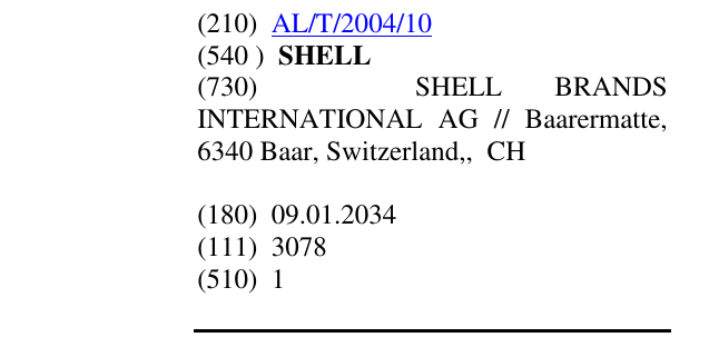 Zëri i markës SHELL në buletin