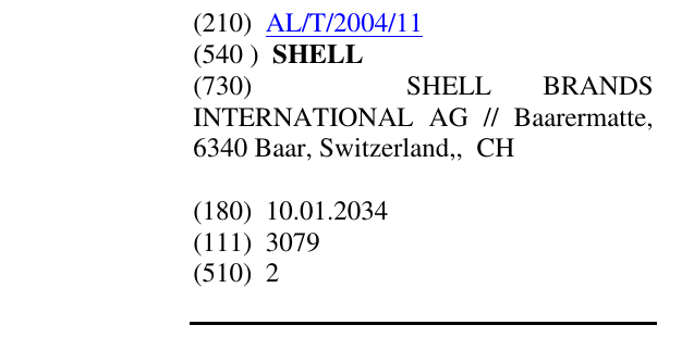 Zëri i markës SHELL në buletin