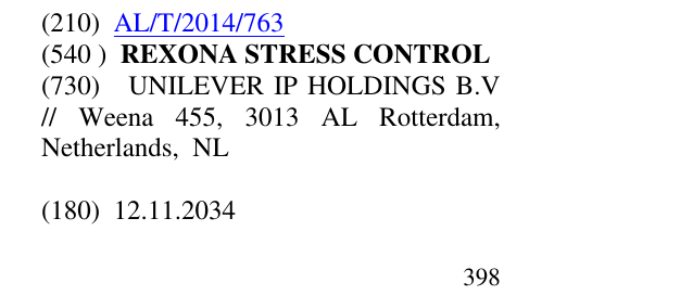 Zëri i markës REXONA STRESS CONTROL në buletin