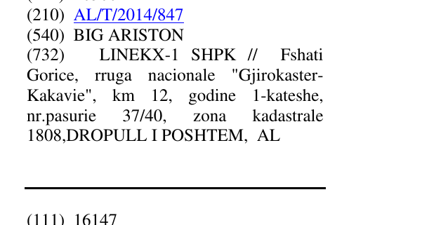Zëri i markës BIG ARISTON në buletin