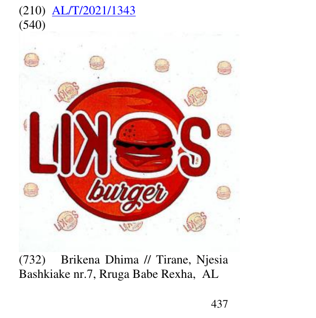 Zëri i markës LIKOS Burger në buletin