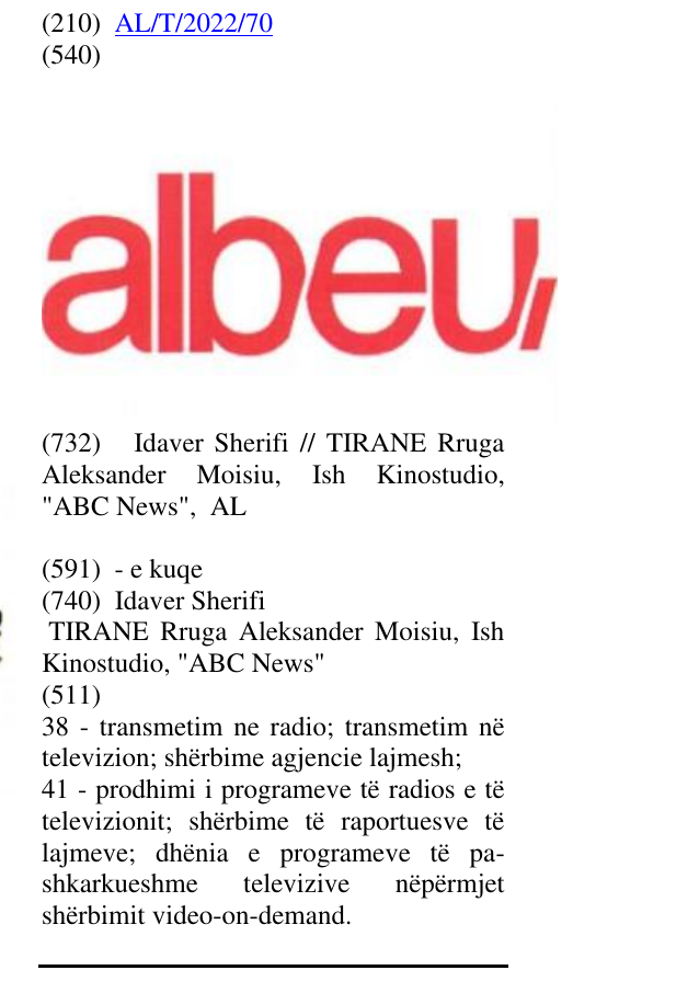 Zëri i markës albeu në buletin