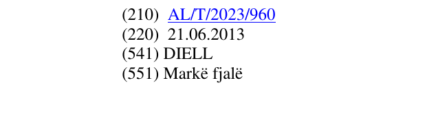 Zëri i markës DIELL në buletin
