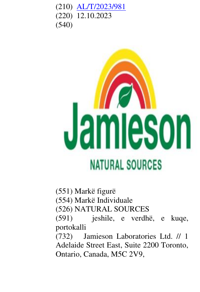Zëri i markës NATURAL SOURCES në buletin