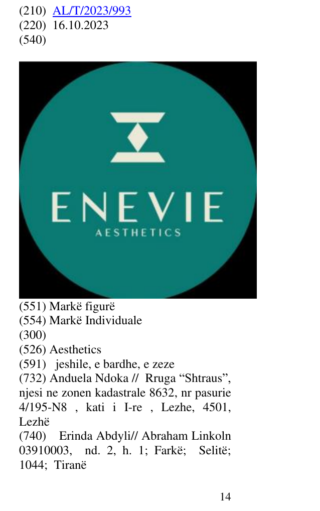 Zëri i markës Aesthetics në buletin