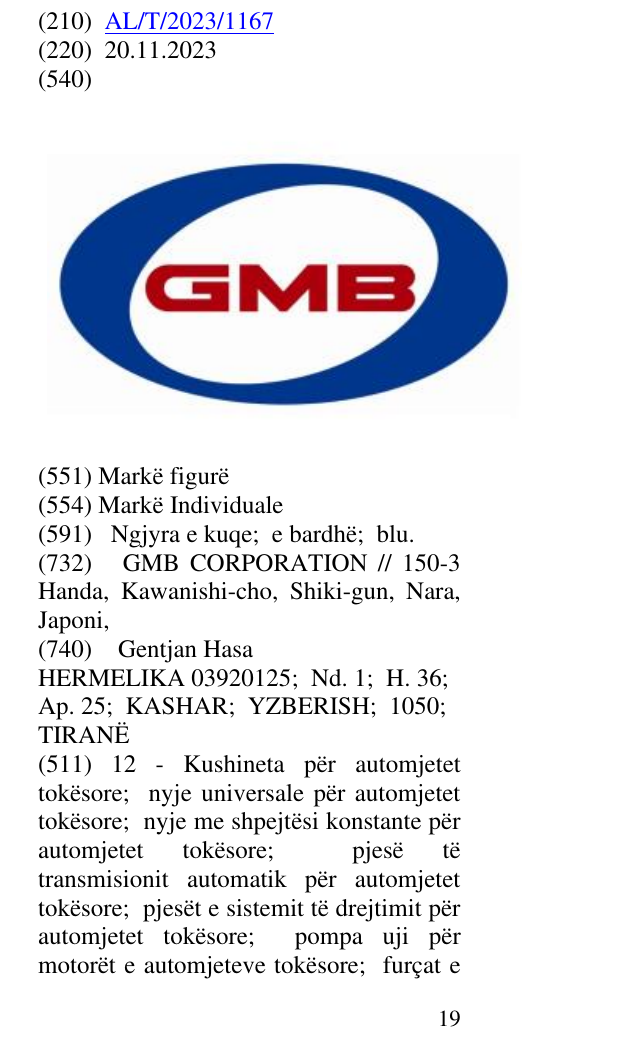 Zëri i markës GMB në buletin