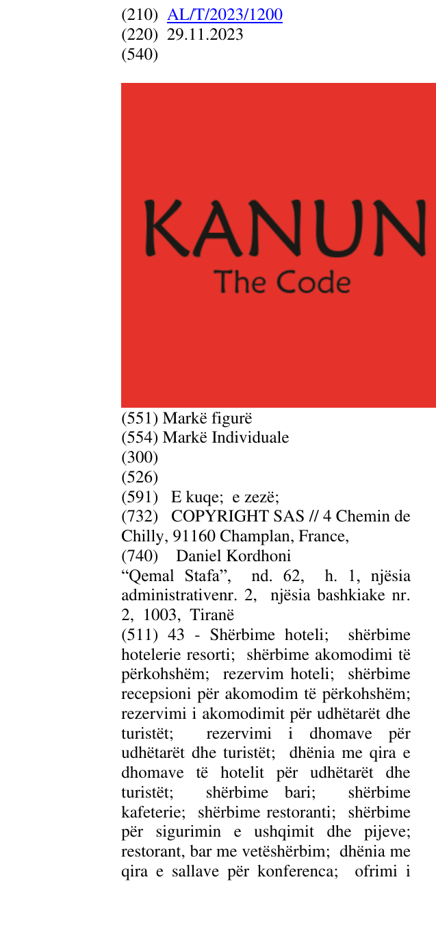 Zëri i markës KANUN The Code në buletin