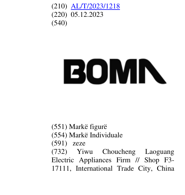Zëri i markës BOMA në buletin