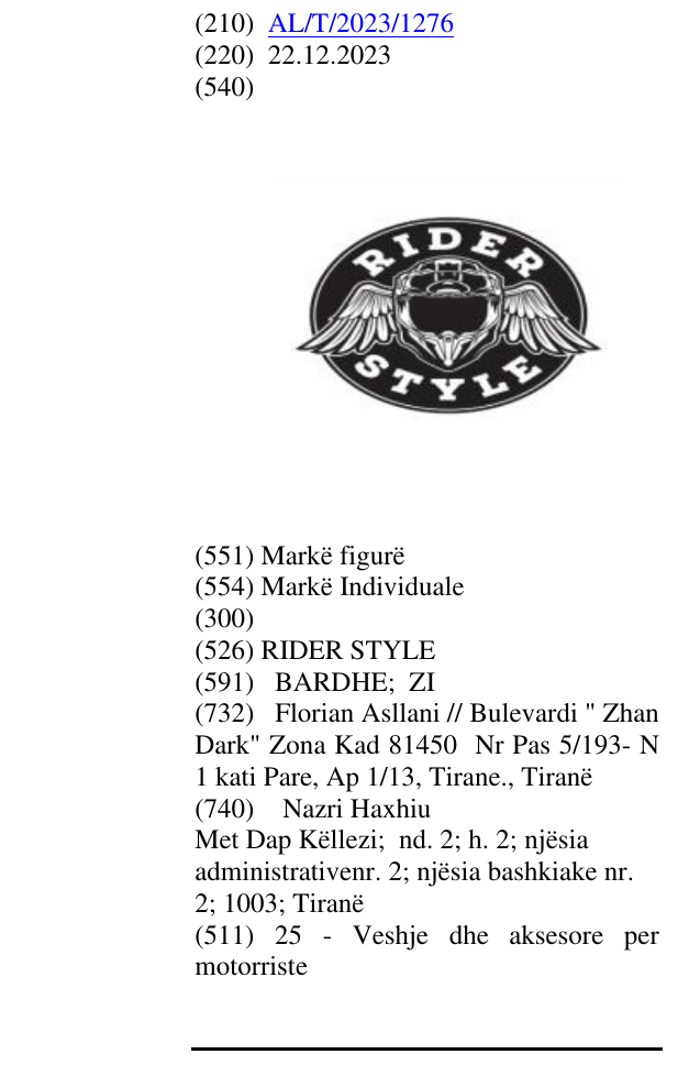 Zëri i markës RIDER STYLE në buletin