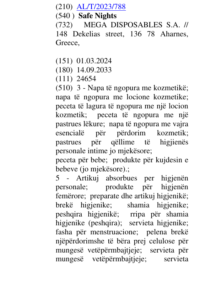 Zëri i markës Safe Nights në buletin