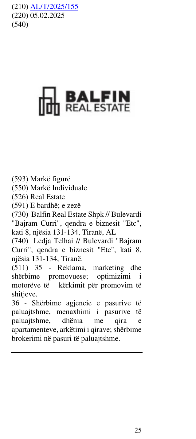 Zëri i markës Real Estate në buletin