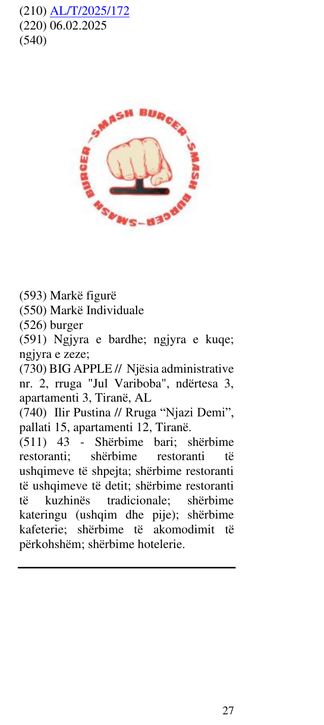 Zëri i markës burger në buletin