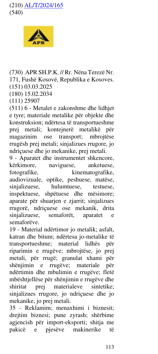Zëri i markës APR në buletin