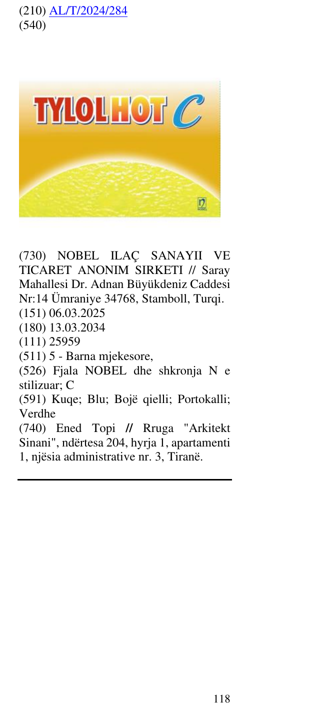 Zëri i markës Fjala NOBEL dhe shkronja N e stilizuar; C në buletin