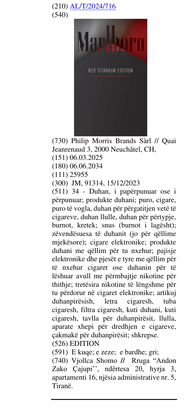 Zëri i markës EDITION në buletin