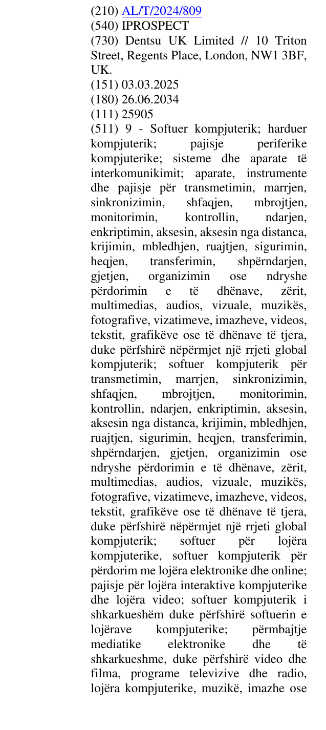 Zëri i markës IPROSPECT në buletin