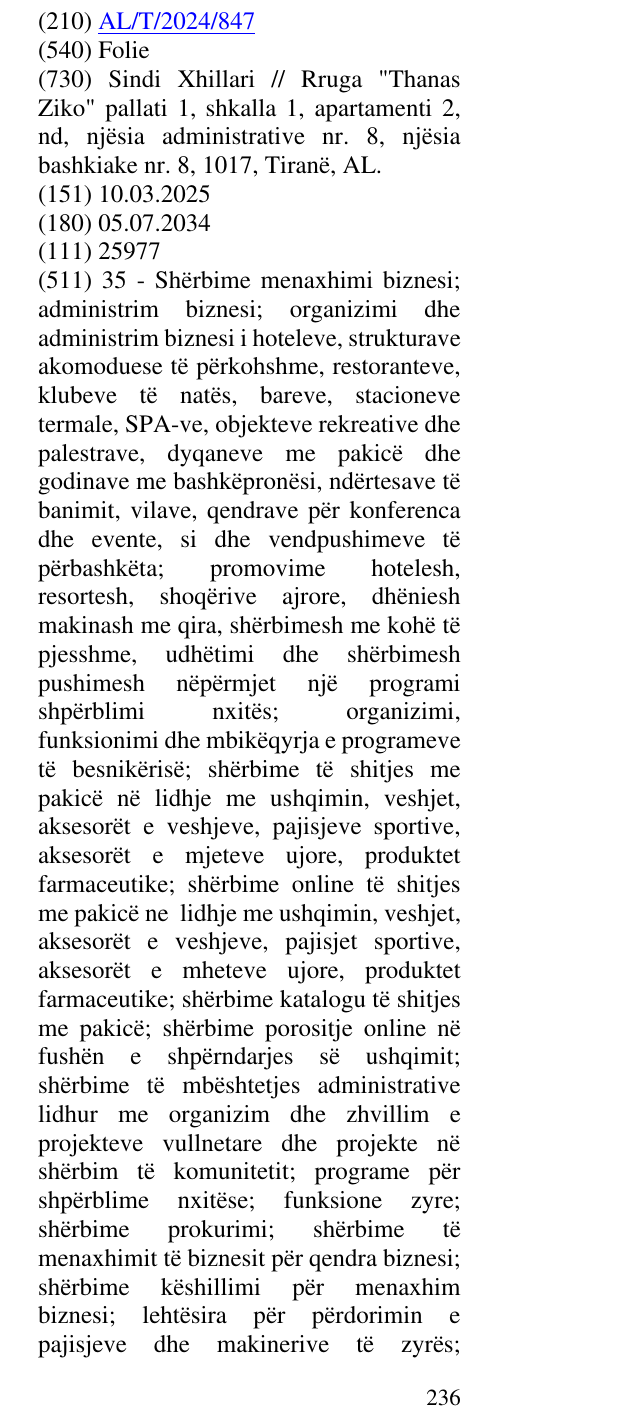 Zëri i markës Folie në buletin